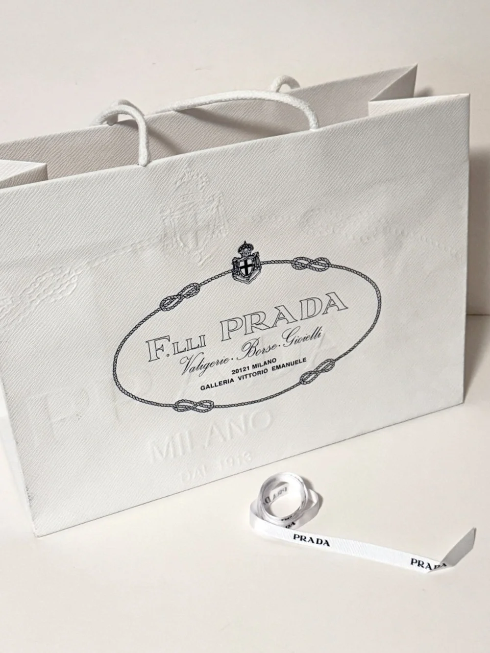 Authentic PRADA MILAN Flagship Galleria Vittorio Emanuele Shopping Bag (Empty)